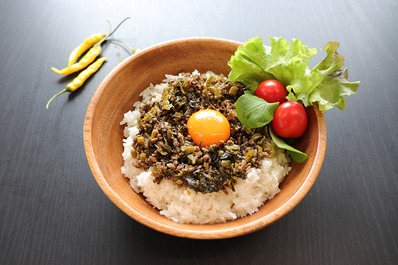 高菜のそぼろ丼